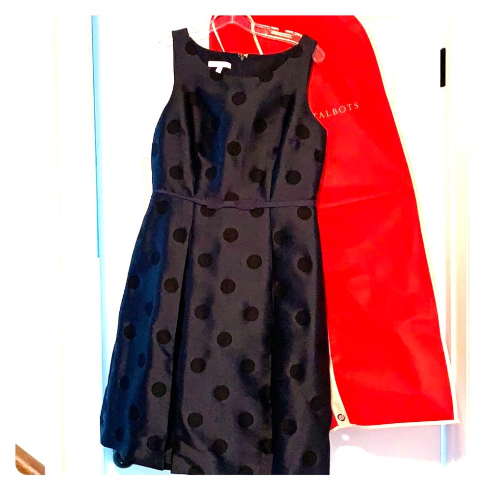 Talbots Blue Polka Dot Cocktail Dress